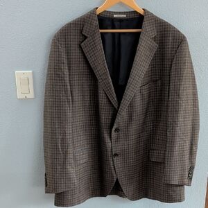 Peter Millar Brown and Blue Glen Plaid Blazer Sport Coat